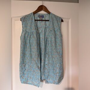 Moon Dance vintage smock flower blue pearl button size medium women’s